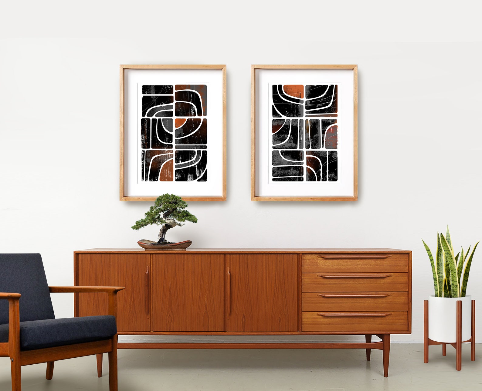 Mid Century Modern Wall Art Mid Century Art Print Mid | Etsy