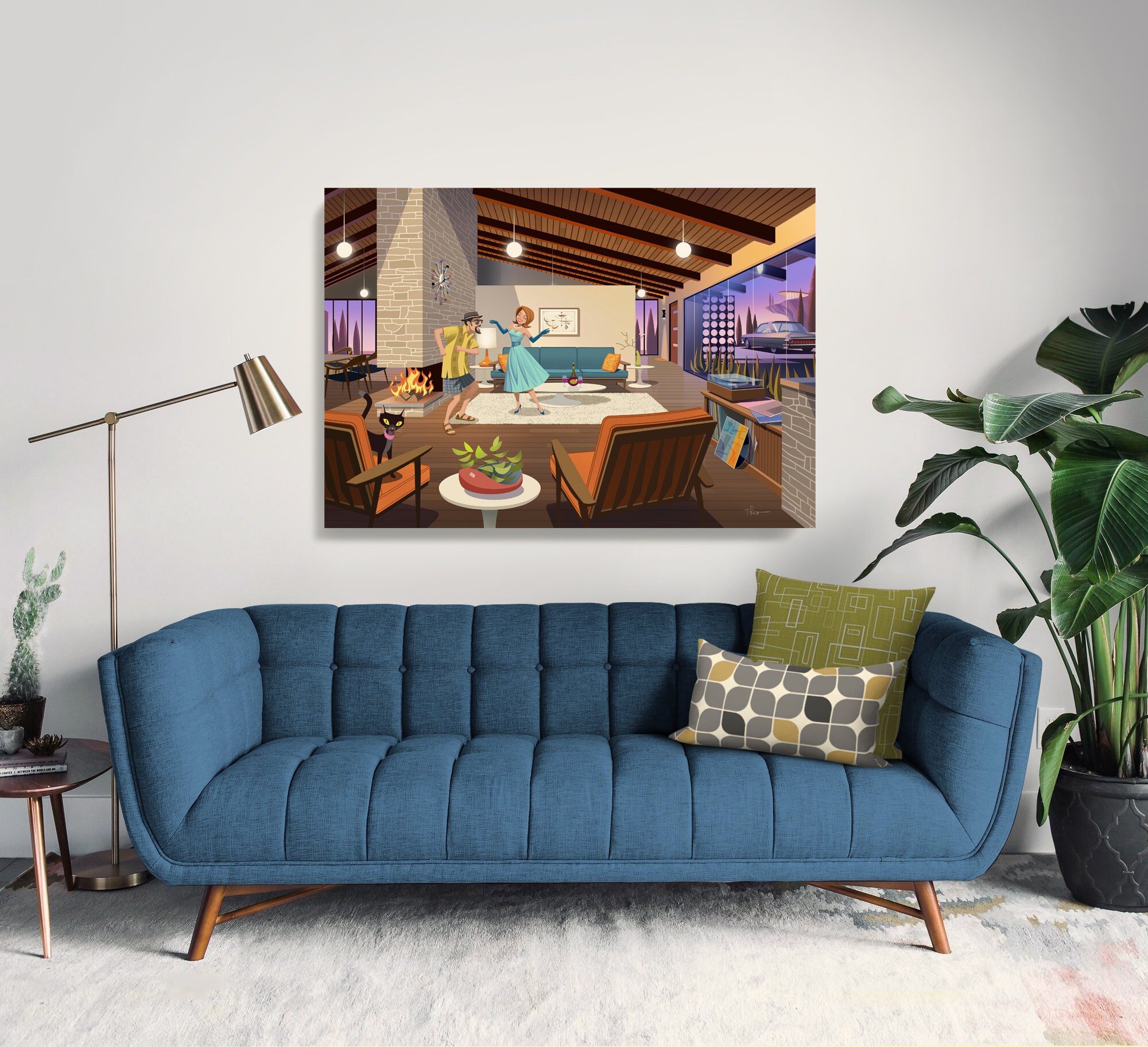 Mid Century Modern Wall Art Mid Century Canvas Print Mid - Etsy