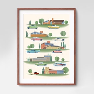Mid Century Modern Wall Art, Mid Century Art, Mid Century Architecture, Atomic Ranch, Modern Art
