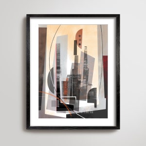 Mid Century Modern Wall Art, Mid century Modern Home Decor, Architectural Art Abstract, Mid Century Wall Art, Mid Century Modern