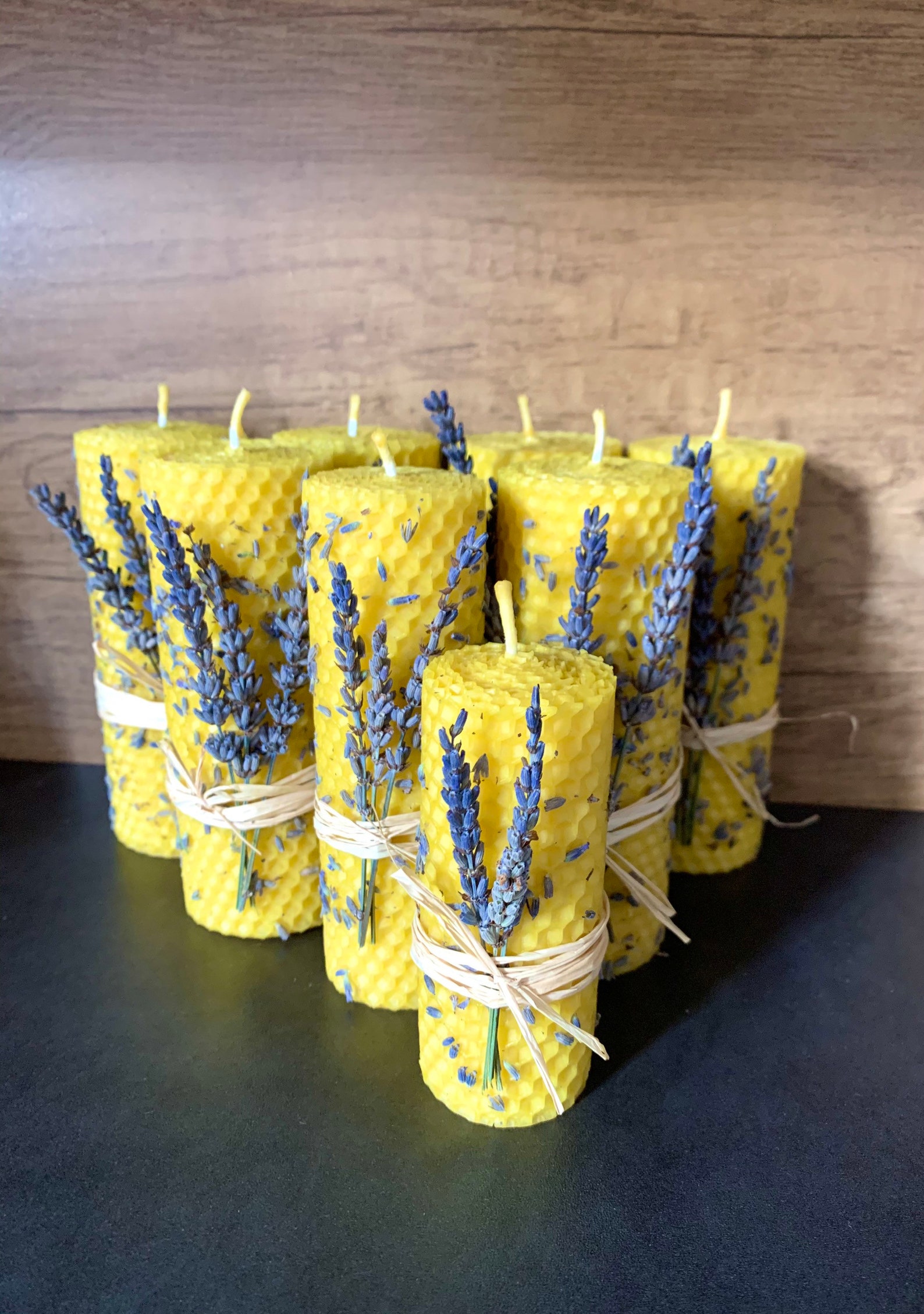 Lavender Candle / Lavender Beeswax Candles / Honey Candle Etsy