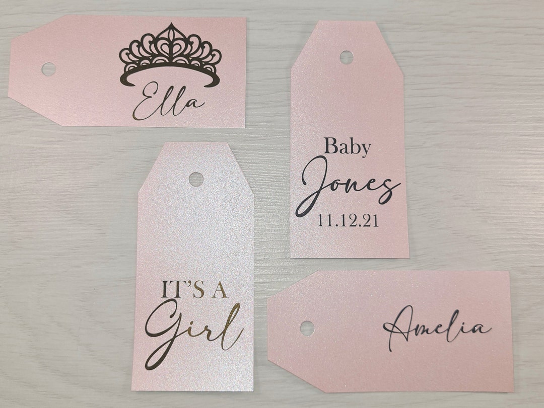 Name Tags Baby Shower Christening Pearlescent Favour Etsy