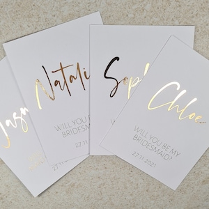 A7 Bridesmaid Proposal Cards | Foiled