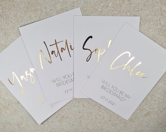 A7 Bridesmaid Proposal Cards | Foiled