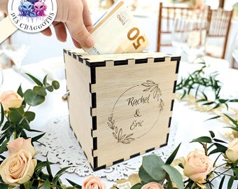 Tirelire En Bois/Collecte Pour Un Mariage "Wedding Fund" / Dimensions: 20 X 20 Cm