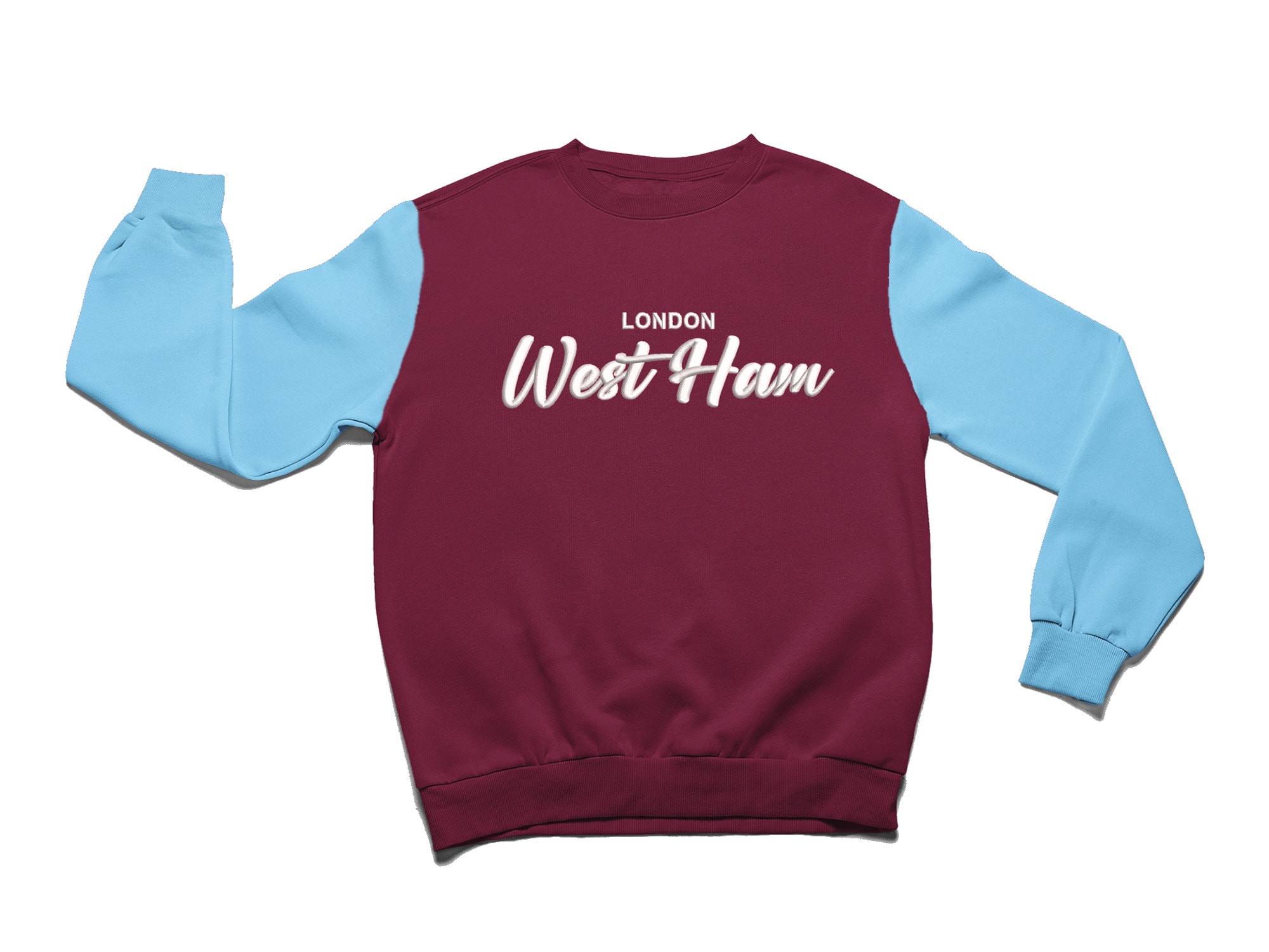 Ham FC Soccer Team Hoodie Sweatshirt. Burgundy & Sky Blue - Etsy