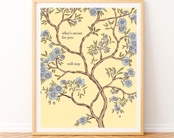 What’s Meant For You Will Stay Print | Digital Download 8x10in | Yellow botanical Elegant Handdrawn