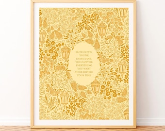 Billy Joel Vienna Print: Yellow Floral Wall Art (Digital Download)