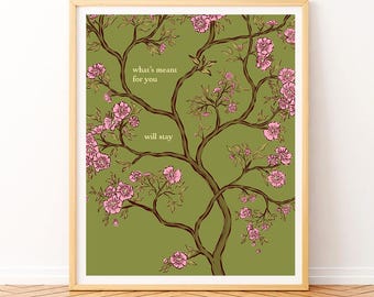 Botanical Quote Print | Elegant Handdrawn Floral Art (Digital Download)
