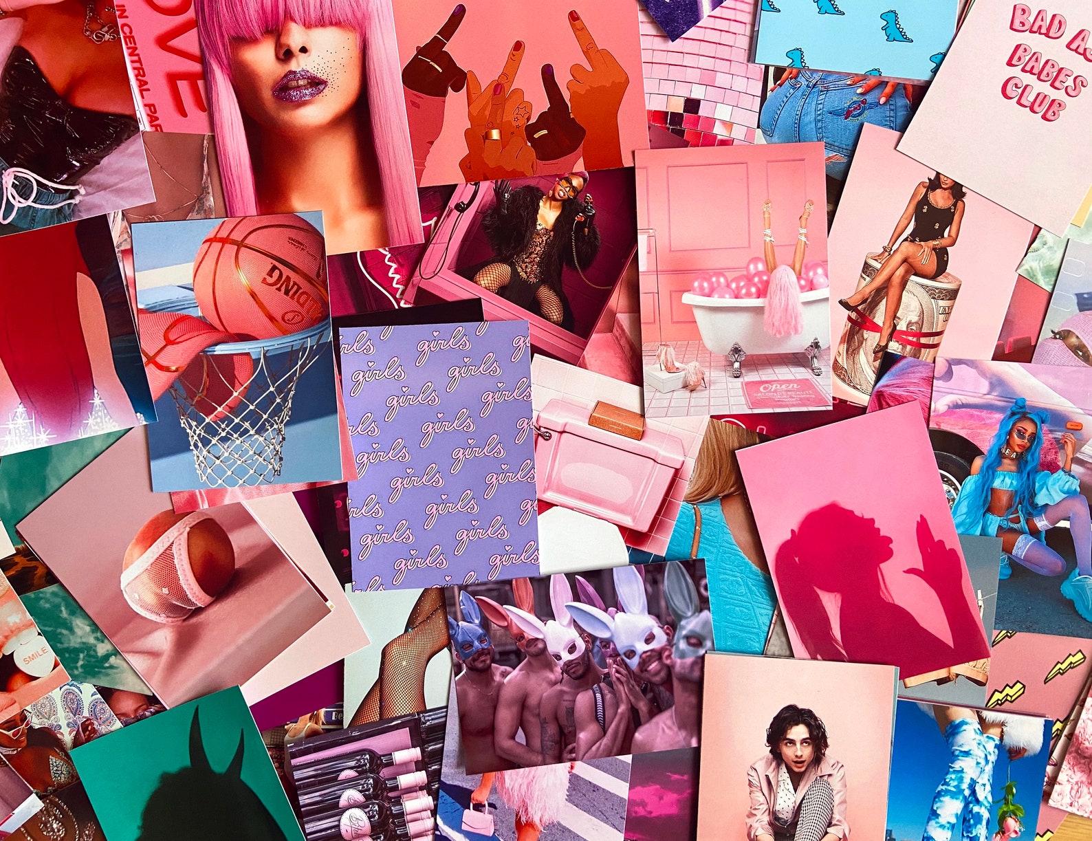 100 pcs collage kit wall decor tezza collage kit pink photo Etsy