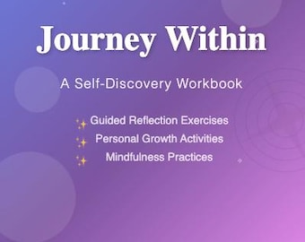 Self-Discovery Workbook PDF – Guided Journal Prompts for Reflection & Growth | Calming Printable Self-Care Journal