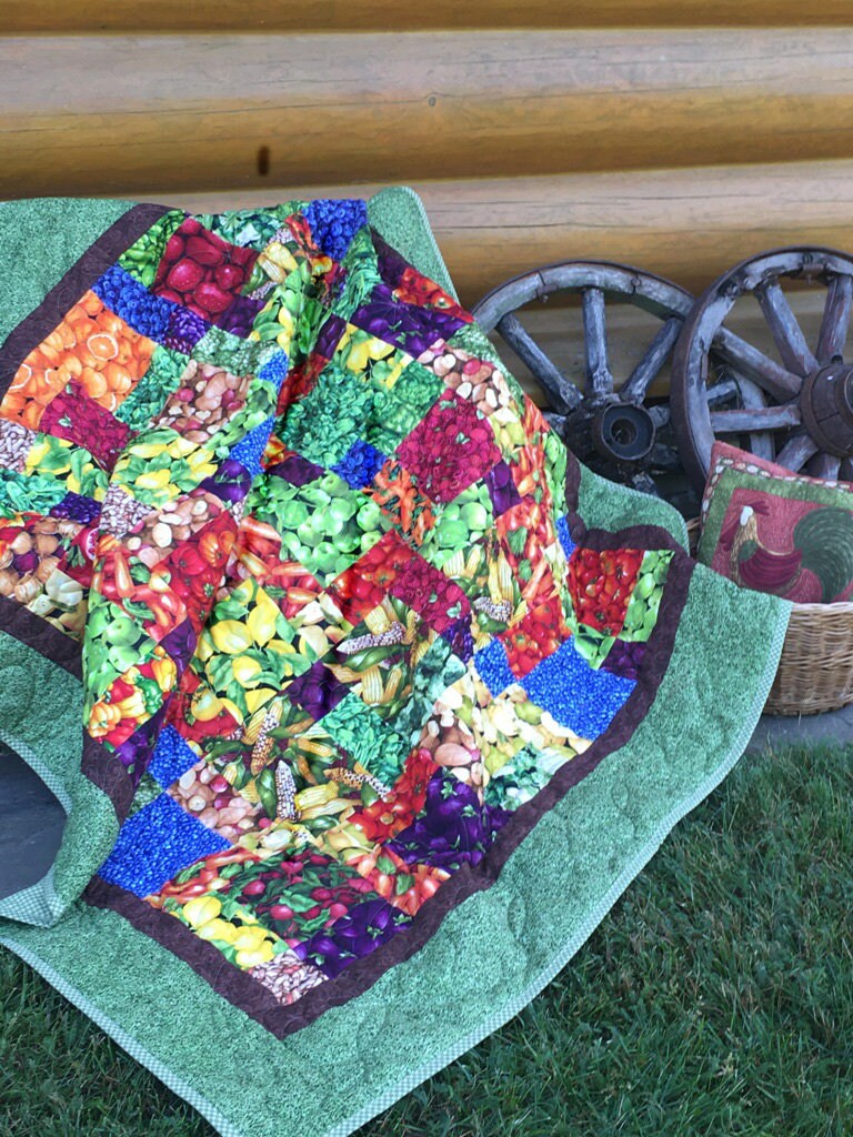 Patchwork blanket for sale Handmade Quilt cotton blanket Etsy