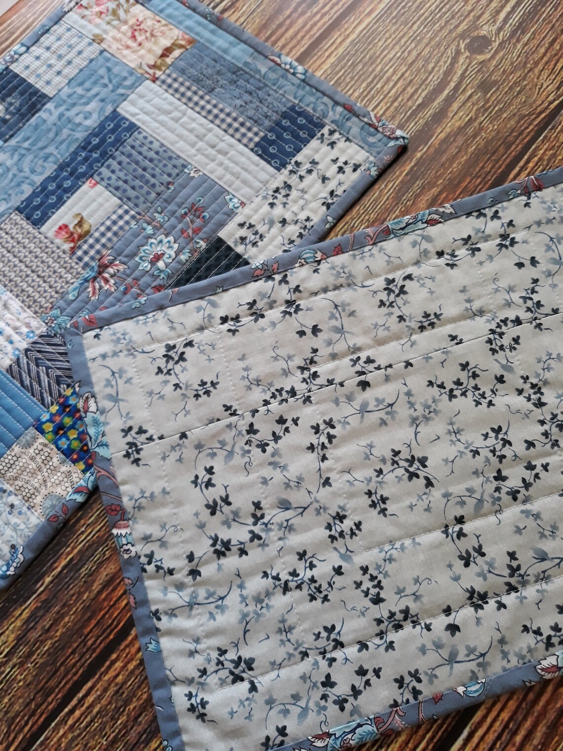 Quilted placemats set of 2 farmhouse placemats Snack Mat Etsy