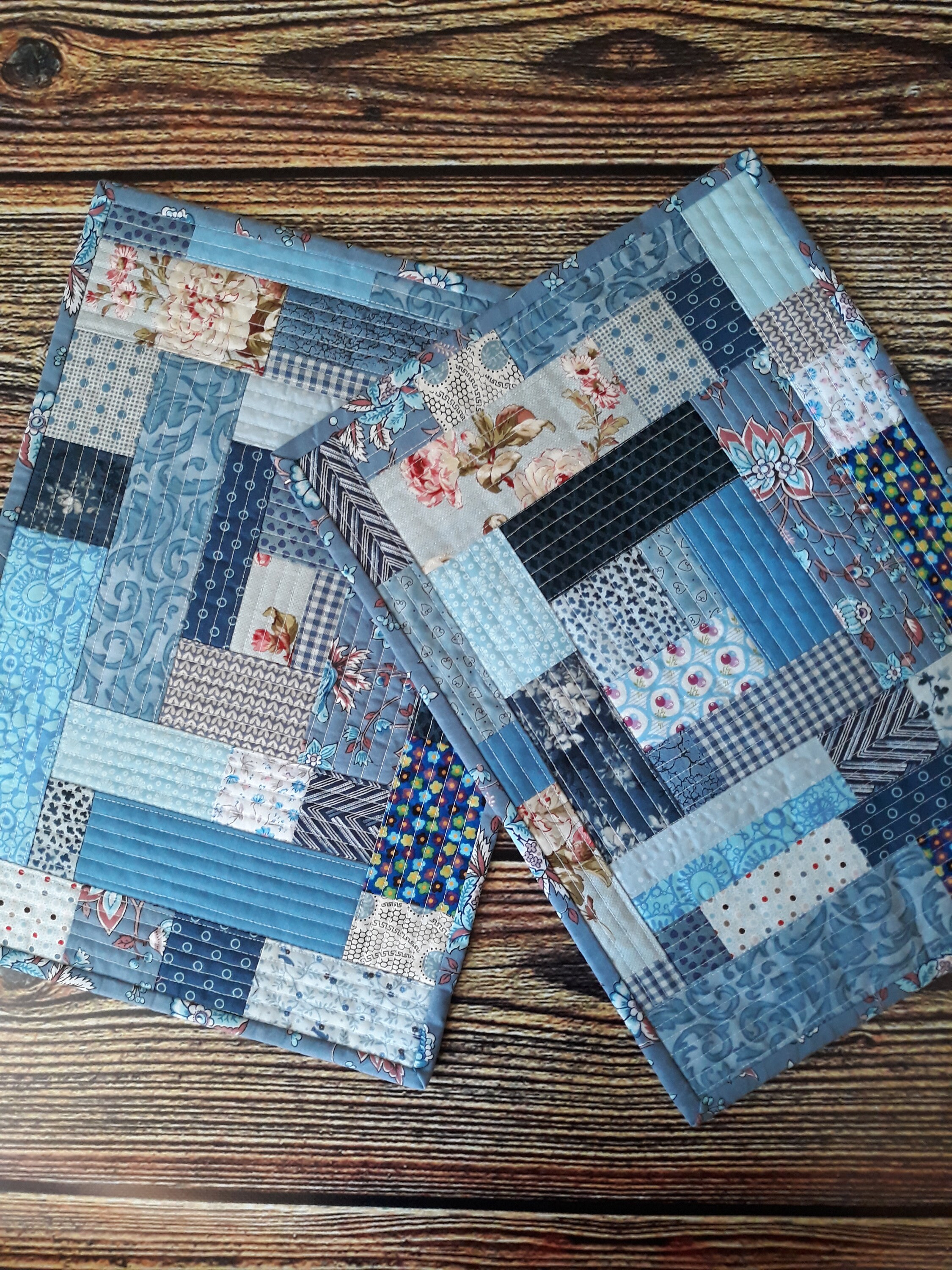 Quilted placemats set of 2 farmhouse placemats Snack Mat Etsy