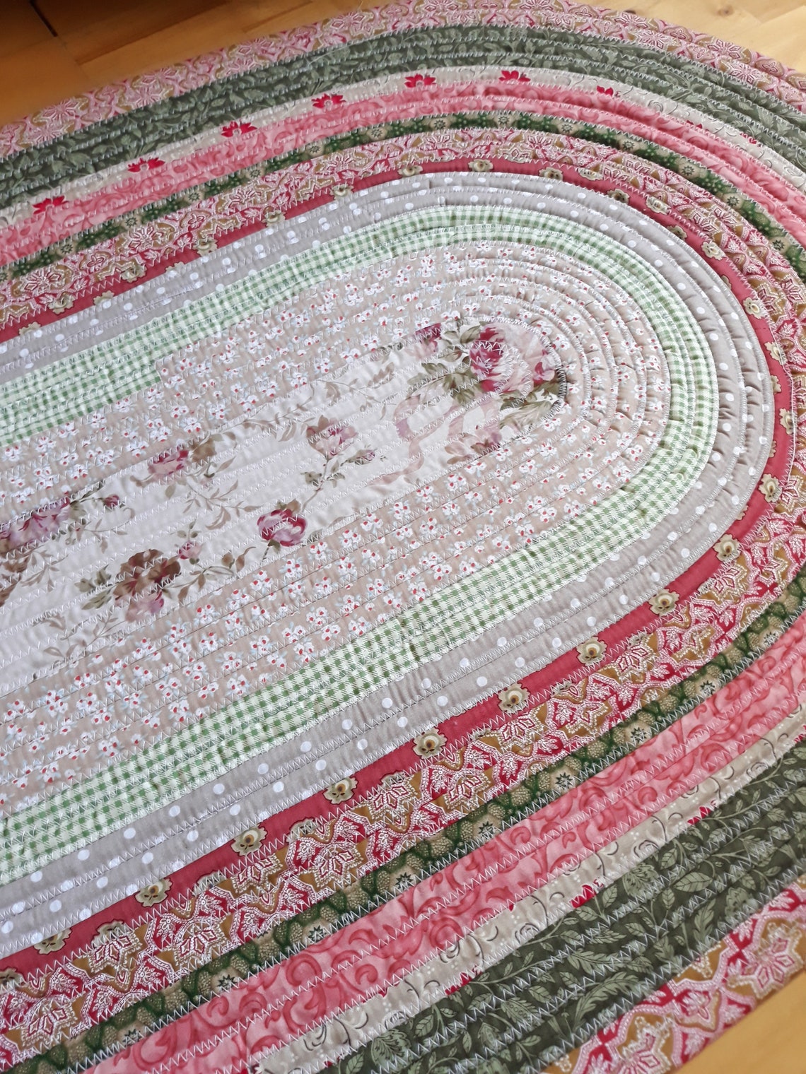 Jelly Roll Rug Large Oval Floor Rug cotton textile rug Etsy