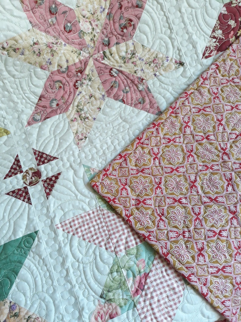 Queen size quilt star quilt king cottage style bedspreads Etsy