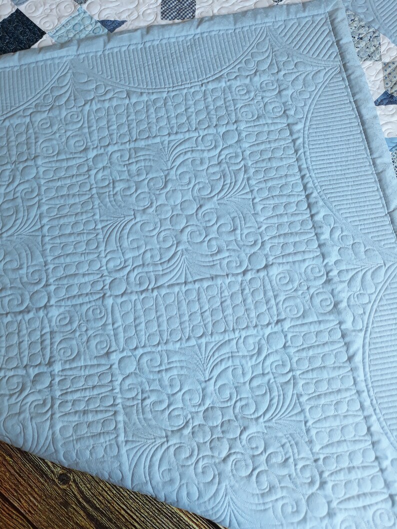 Blue quilt king quilted bed set bedspread and two Etsy