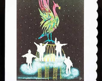 Liverbird Beatles - Hand Finished Greeting Card