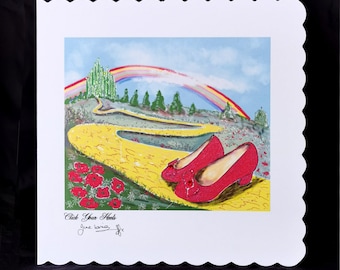 Click Your Heels - Hand Finished (7" X 7") Greeting Card Greeting Card