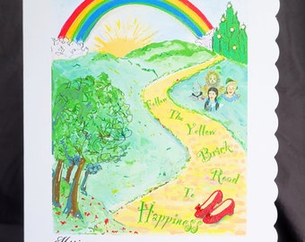 Happiness - Hand Finished Greeting Card Greeting Card
