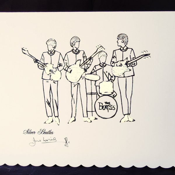 Silver Beatles - Hand Finished Greeting Card