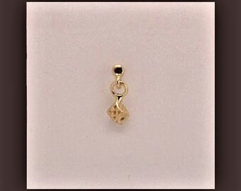 PIERCING ONGLE dé chance DICE or 14 carats