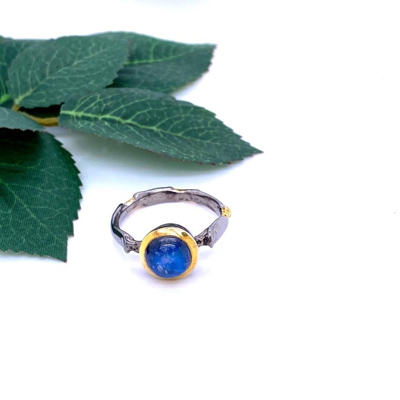 Natural gemstone ring Gold plating Sterling silver solitaire ring rhodium plating sterling silver ring designer ring simple ring