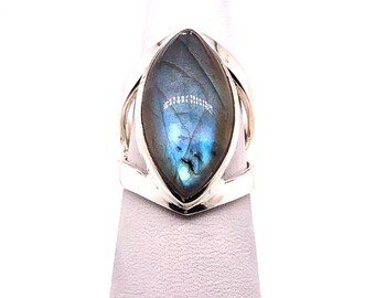 Sterling Silver Ring, Gemstone Ring, Silver Ring, Ethiopian Opal Ring, Dendrite Opal Ring, Moonstone Ring, Labradorite Ring, For Women