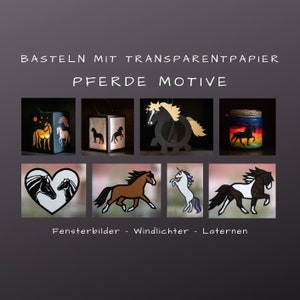 Horse motifs - crafts with tracing paper - craft instructions (pdf download)