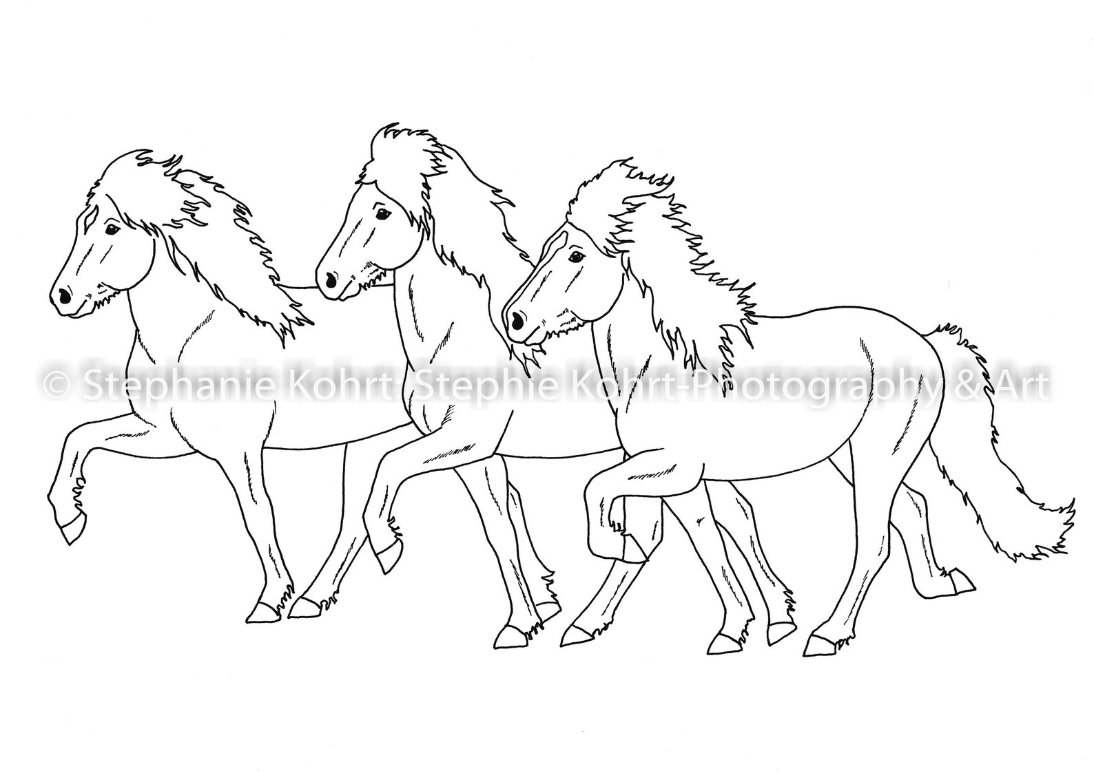 Icelandic Horses Coloring Pages (pdf Download) - Etsy Canada