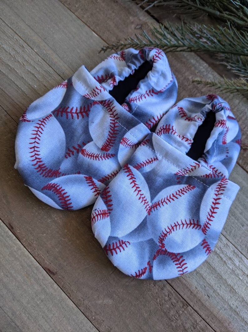 Baby Shoes Baseball 2 Print Mocs Baby Mocs