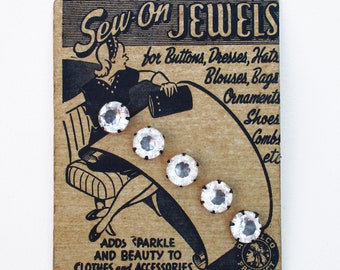 Retro Walco Sew On Jewels - Mint Packaging, Great Sewing Ephemera