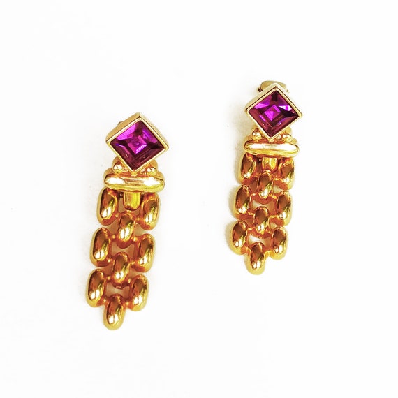 Vintage Swarovski Doorknocker Clip On Earrings