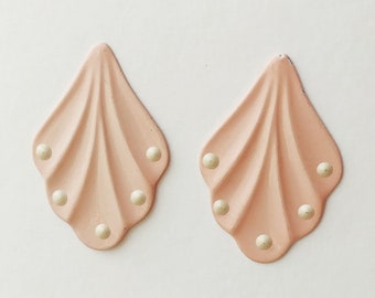 Powder Pink Metal Enamel Vintage Stud Earrings