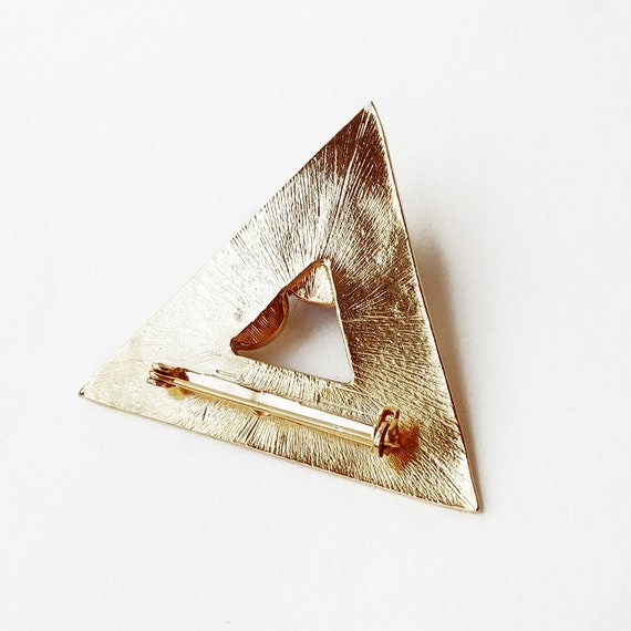 Modernist Vintage Triangle Brooch - image 2