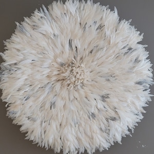 Authentic handmade Juju hat White-gray light mixed