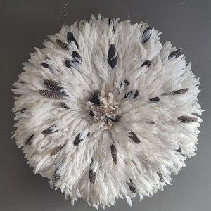 Authentic handmade Juju hat. Made with Guinea fowl feathers 30 inches