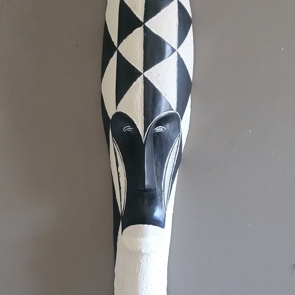 Hand Carved Fang Mask: African Wall Art Decor