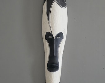 Hand Carved Fang Mask: African Wall Art Decor