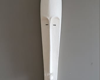 Hand Carved Fang Mask: Handmade Tribal Wall Art, Ethnic Home Decor, African Mask Sculpture, Boho Wall Hanging