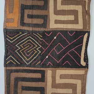 Kuba cloth 27x22&quot; / Raffia Textile/ African Raffia Cloth Hand Woven/Tapestry Wall Hanging / Rug Wall Hanging |/African Tribal Tapestry/
