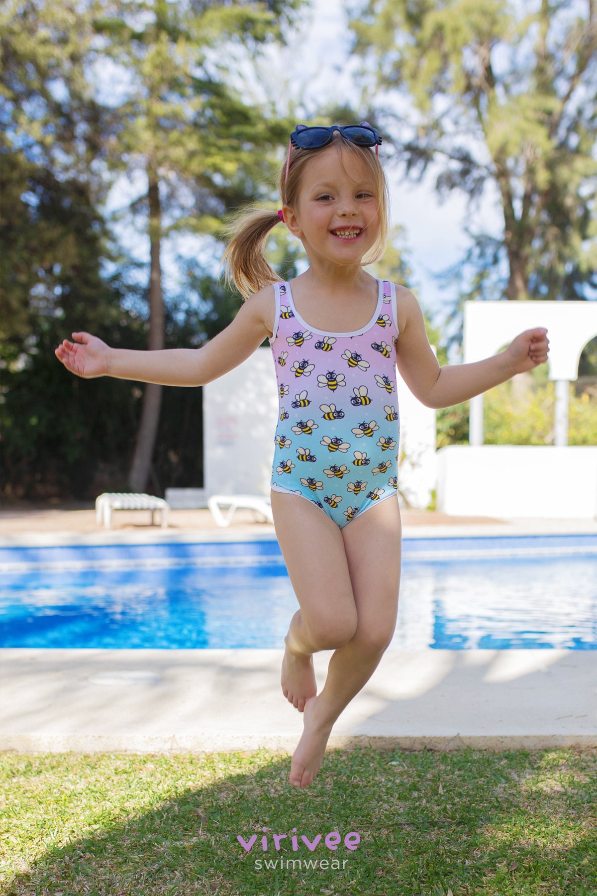 Swimsuit Small Bee Patterned for Girls and Toddlers - Etsy