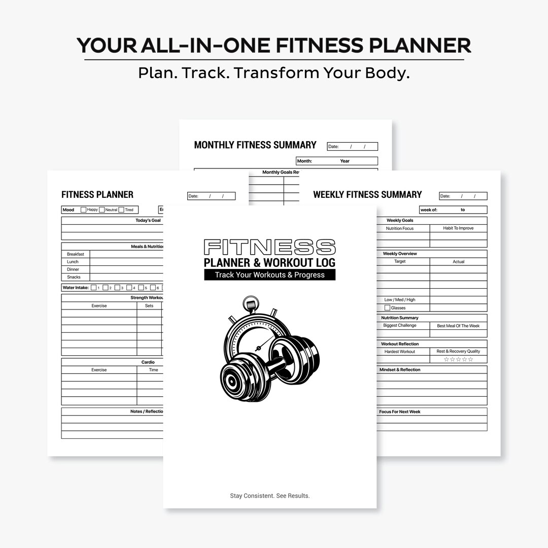 Printable Gym Journal PDF | Daily Weekly Monthly Training Tracker - Etsy