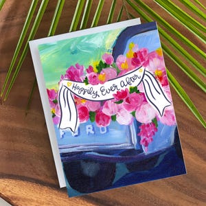 Tarjeta de boda-Felicitaciones-Matrimonio-Linda pareja-Tarjeta vintage para boda-Feliz boda-Bonito regalo-Amor amigo-Tarjeta de felices para siempre