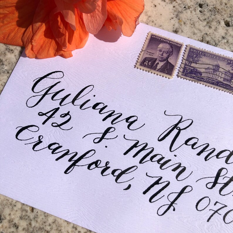 Envelope Calligraphy Wedding Calligraphy Envelope Etsy
