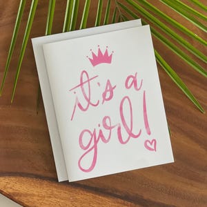 Tarjeta para bebé niña recién nacida - Tarjeta rosa para bebé niña - Tarjeta para baby shower - Tarjeta para nuevos padres - Tarjeta bonita para baby shower - Tarjeta para bebé recién nacido - Tarjeta con diseño de Baby Sprinkle
