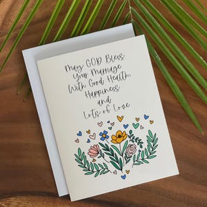 Trouwkaart-Gefeliciteerd-huwelijk-schattig stel-mooie kaart voor bruiloft-gelukkige bruiloft-leuk cadeau-liefde vriend-God zegene je huwelijk