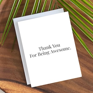 You're Awesome-kaart-coole bedankkaart-waarderingskaart-je wordt gewaardeerd-bedankt dat je jezelf bent-jij bent de beste kaart-ik hou van je-bedankt