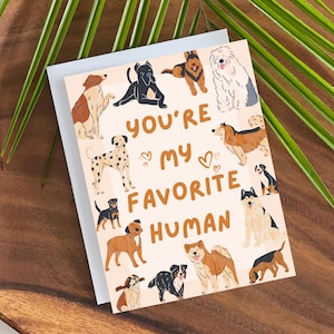 Carte chien drôle-carte pour amoureux des chiens-carte chien-Golden Retriever carte-vous êtes mon humain préféré carte-j'aime mon chien-carte Golden Doodle