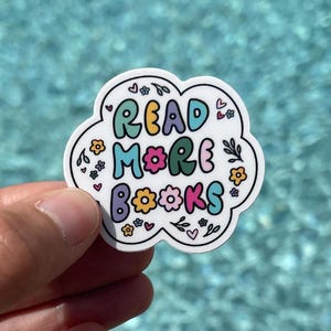 Reading Sticker - Book Sticker - cute Book Sticker - Open Book Sticker - Books Are Magic Sticker - Book Decal - Flowers and Book Sticker